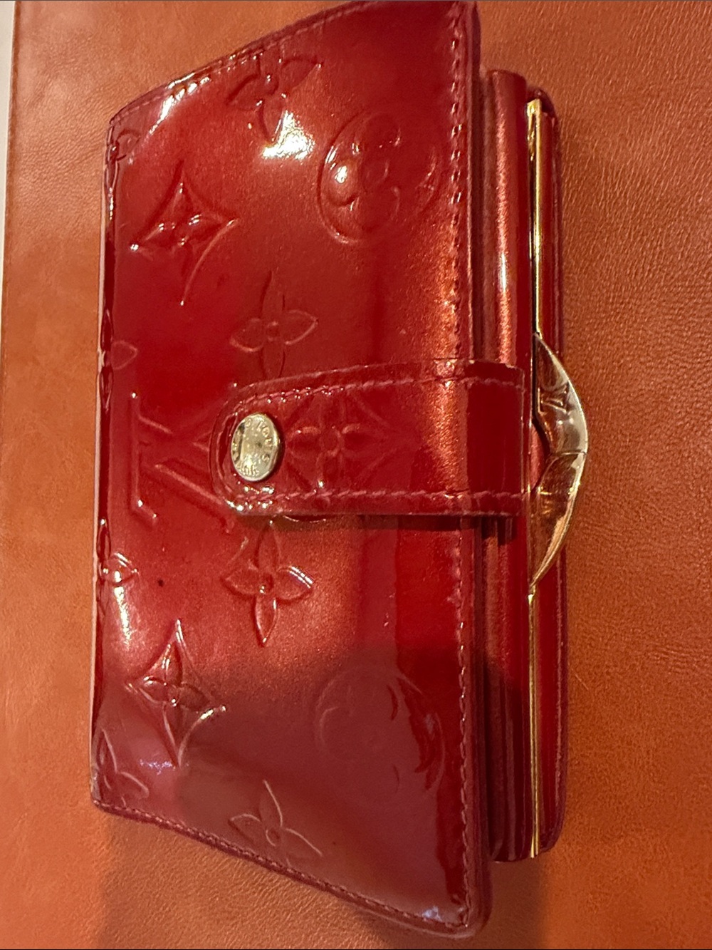 Louis Vuitton Monogram Vernis patent leather French wallet